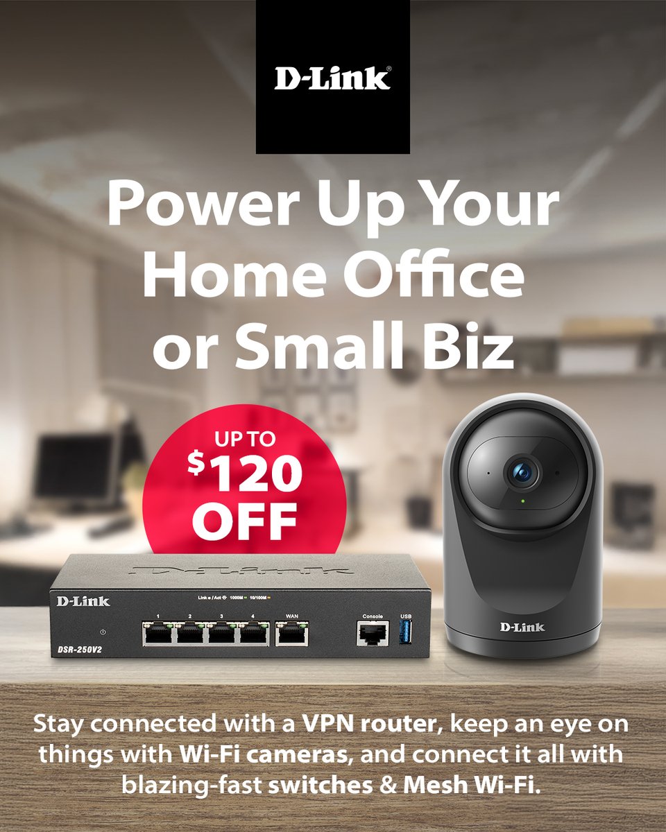 D-Link USA (@dlink) on Twitter photo You’ve got a lot to do, and we have the products you need to get it done.  From high performance WiFi Mesh systems to switches for a faster, more reliable wired connection, all priced to fit your budget.  Don’t delay, Shop today. bit.ly/419YPCT #homeoffice #workfromhome You’ve got a lot to do, and we have the products you need to get it done.  From high performance WiFi Mesh systems to switches for a faster, more reliable wired connection, all priced to fit your budget.  Don’t delay, Shop today. bit.ly/419YPCT #homeoffice #workfromhome