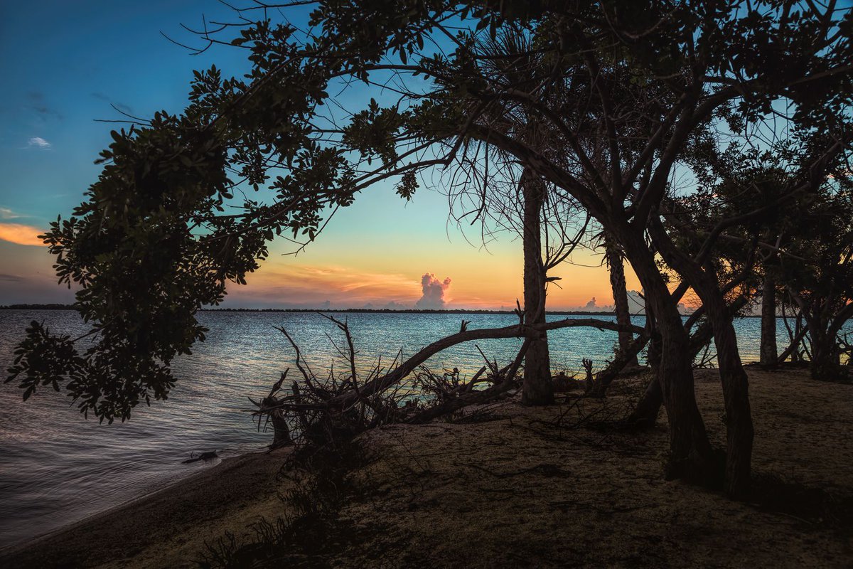 Sunrise over the waters of the Indian River from Dolphin Tail Island, one of many small man-made islands resulting from dredging the main waterway of the river. The Indian River is on the East Coast of Florida and is part of the Intracoastal Waterway. #morning #florida