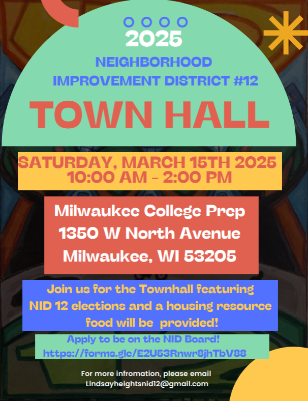 walnut_way's tweet photo. Good morning WWCC partners just a brief update on progress with site and date for the Town Hall and NID 12 Board Re-Election. The Date March 15, 2025; the site Milwaukee College Prep, 1350 W. North Avenue, Milwaukee WI 53205; time 10:00am – 2:00pm. https://t.co/gDLiJT1SbC