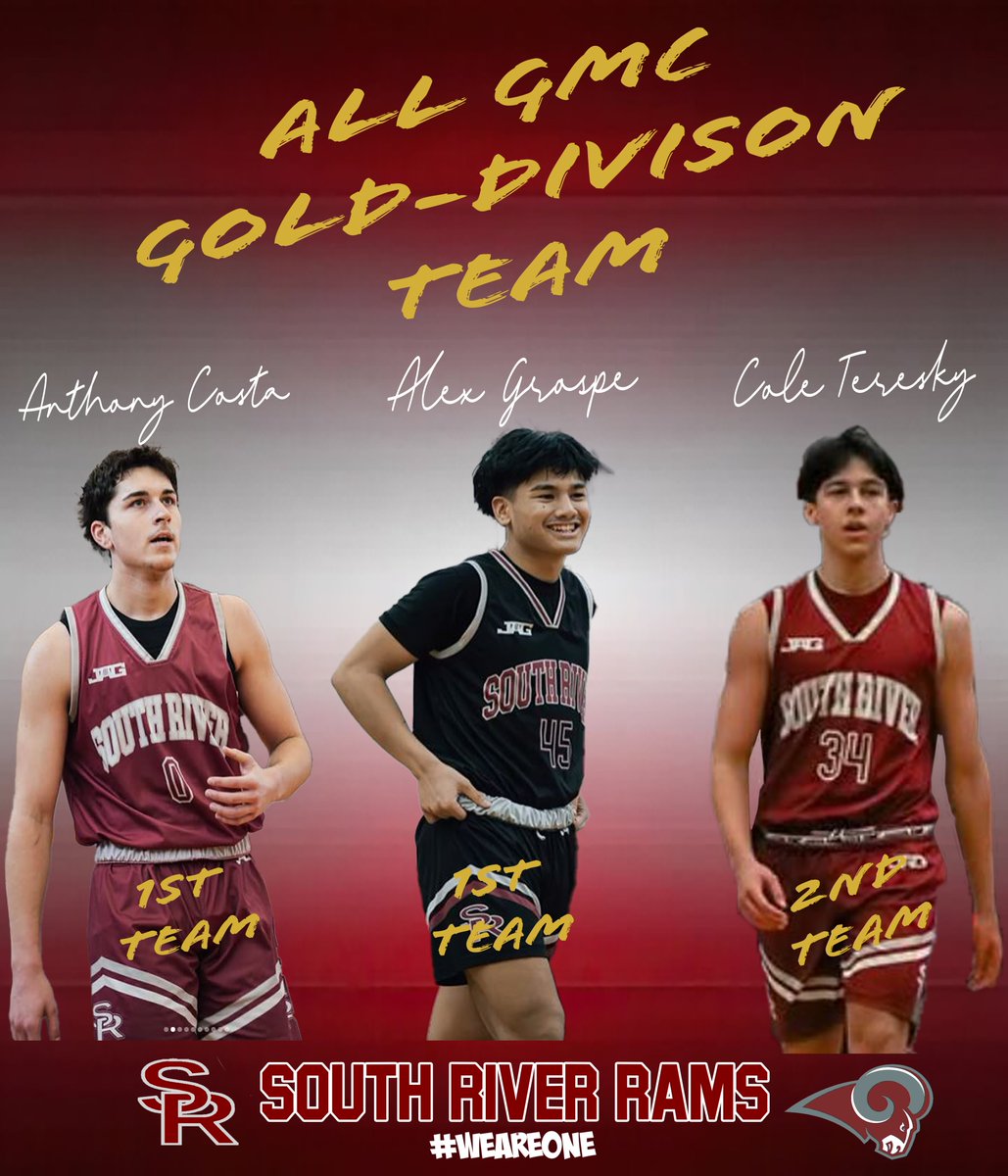 SRHS Boys Basketball (@srhs_bball) on Twitter photo Congratulations to <a href="/GrospeAlex/">Alex Grospe</a> and Anthony Costa for their selection to the GMC Gold All-Division 1st Team, and Cole Teresky for being selected to the 2nd Team! <a href="/SR_RamsSports/">South River Rams</a> <a href="/gmchoops/">GMC Hoops</a> <a href="/CJSportsRadio/">Central Jersey Sports Radio</a> <a href="/MikeKinneyHS/">Mike Kinney</a> <a href="/PrepHoops_NJ/">Prep Hoops New Jersey</a> <a href="/joshprosenfeld/">Josh Rosenfeld</a> <a href="/NJHoops/">NJ Hoops</a> <a href="/GrospeJerry/">Jerry Grospe</a> Congratulations to <a href="/GrospeAlex/">Alex Grospe</a> and Anthony Costa for their selection to the GMC Gold All-Division 1st Team, and Cole Teresky for being selected to the 2nd Team! <a href="/SR_RamsSports/">South River Rams</a> <a href="/gmchoops/">GMC Hoops</a> <a href="/CJSportsRadio/">Central Jersey Sports Radio</a> <a href="/MikeKinneyHS/">Mike Kinney</a> <a href="/PrepHoops_NJ/">Prep Hoops New Jersey</a> <a href="/joshprosenfeld/">Josh Rosenfeld</a> <a href="/NJHoops/">NJ Hoops</a> <a href="/GrospeJerry/">Jerry Grospe</a>