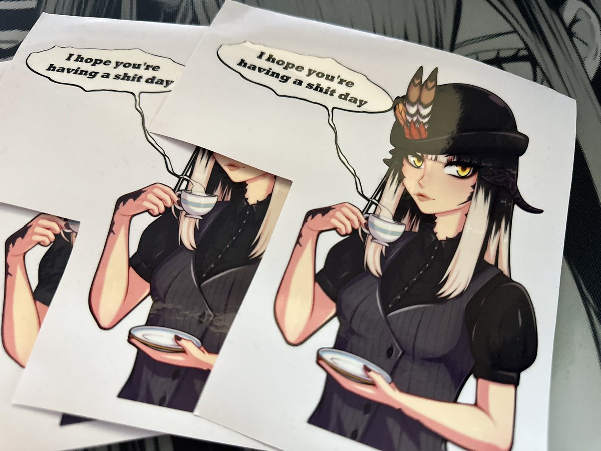 LuLuTheGoth's tweet photo. So I still have three of these stickers hanging around. 

I think they’re pretty cool so I’ll do a giveaway!

Just like and retweet. 

Open world wide! 

I’ll select three people on the 28th feb.

Have a shit day. https://t.co/0YB1iI6kkg