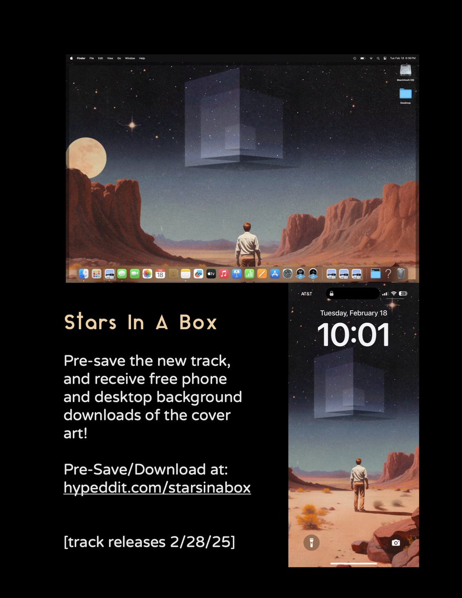 Hey all!  We've got a new sci-fi-edged groove track, "Stars In A Box" (Gavi Grodsky, Danny Wolf, myself) which is dropping next Friday!  

We love the cover art made by Roger Mattos (<a href="/linearcollages/">Roger Mattos</a>), so we wanted to make it available to you! - pre-save the song at the following