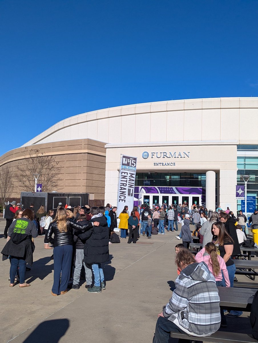 Ninja and Joe, from Middays on HIS Radio, are leading games for people as they wait for <a href="/winterjamtour/">Winter Jam</a> at <a href="/BSWArena/">BSW Arena</a> in Greenville, SC.