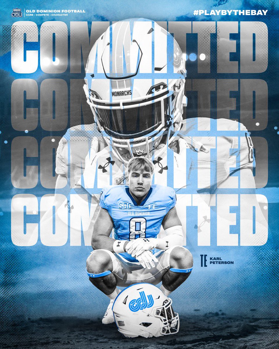 KarlPetersonTE's tweet image. I am happy to announce that, after much thought, I have decided to commit to Old Dominion @ODUFootball‼️ This wouldn’t have been possible without my family and the coaches I’ve met along my journey.
@RickyRahne @davidweeks34 @CoachDeckODU @JoshAlaeze @PPIRecruits @BCollierPPI…