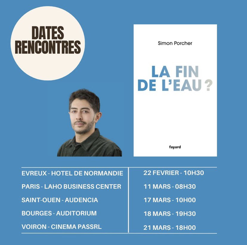 Prochaines conférences autour de “La fin de l’eau?”. On se voit demain à Evreux !💦