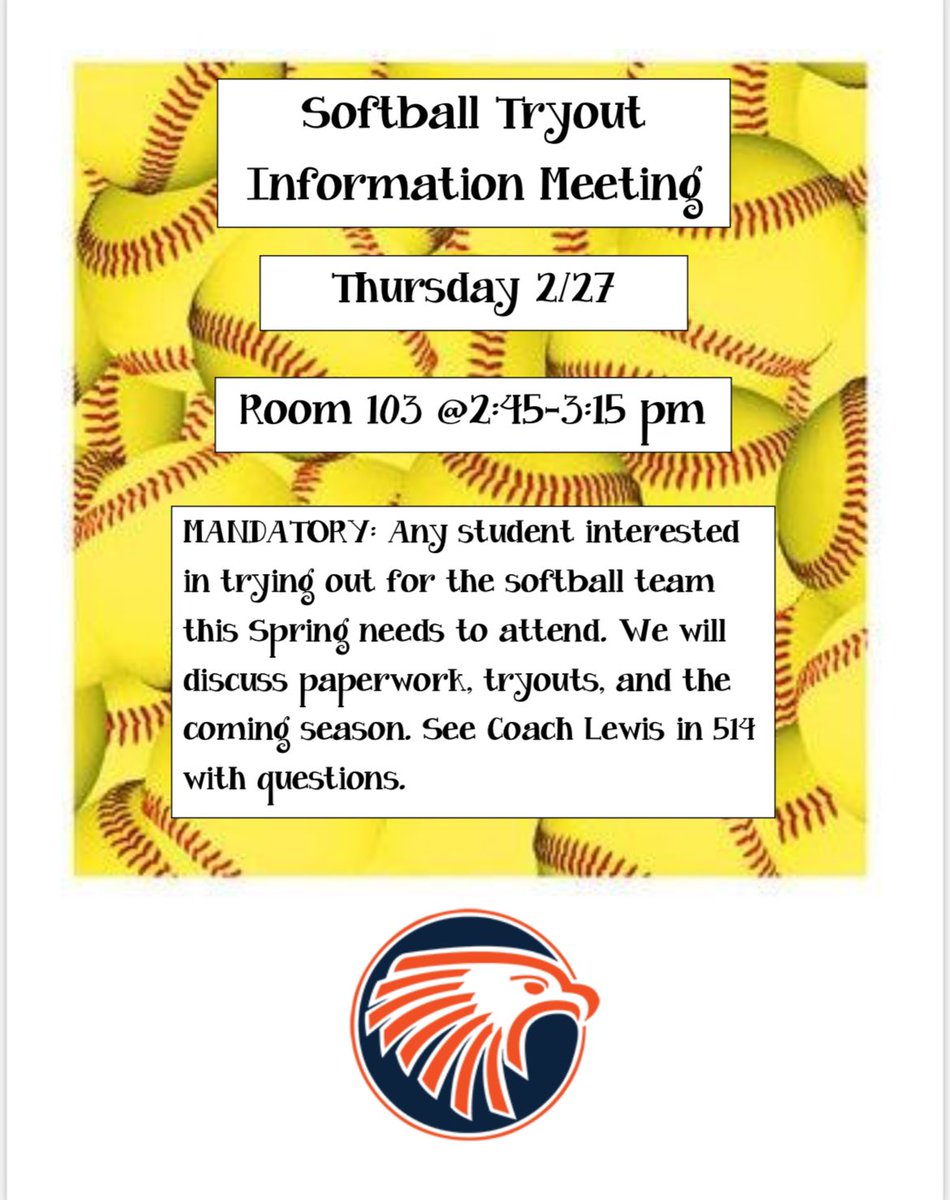 Olathe East Softball (@oehawkssoftball) on Twitter photo TRYOUTS are right around the corner and we would love for you to join our softball family! Meeting THURSDAY! S’mores included! 💙🥎🧡 TRYOUTS are right around the corner and we would love for you to join our softball family! Meeting THURSDAY! S’mores included! 💙🥎🧡