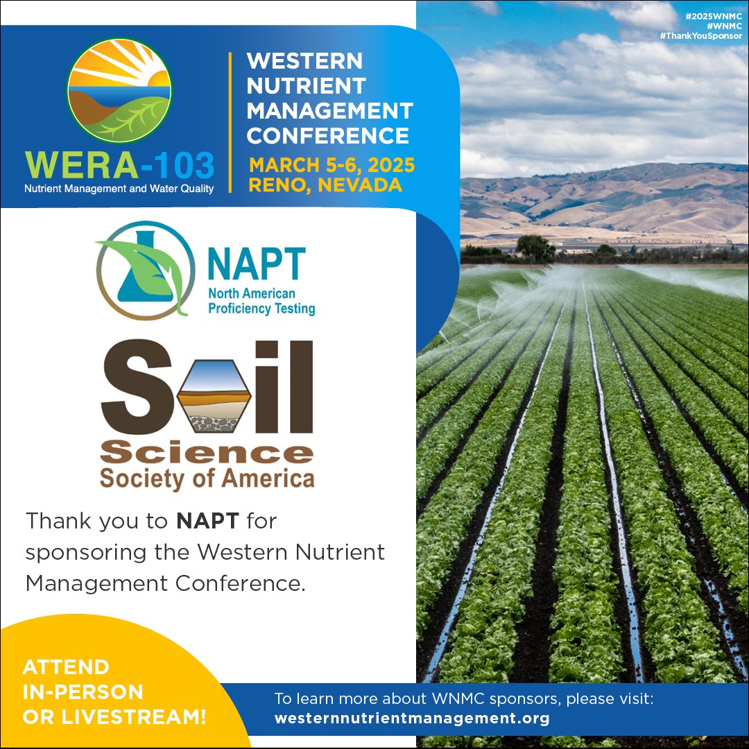 Thank you to NAPT for sponsoring the Western Nutrient Management Conference. To learn more about WNMC sponsors, please visit: westernnutrientmanagement.org/Sponsors #2025WNMC #WNMC #ThankYouSponsor