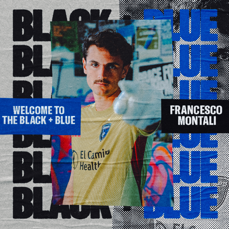 SJEarthquakes's tweet photo. 𝙒𝙚𝙡𝙘𝙤𝙢𝙚 𝙩𝙤 𝙩𝙝𝙚 𝘽𝙡𝙖𝙘𝙠 𝙖𝙣𝙙 𝘽𝙡𝙪𝙚! ⚫️🔵

🗞️ | #Quakes74 Sign @n_fernandez6, @beau_leroux, Francesco Montali to First Team.