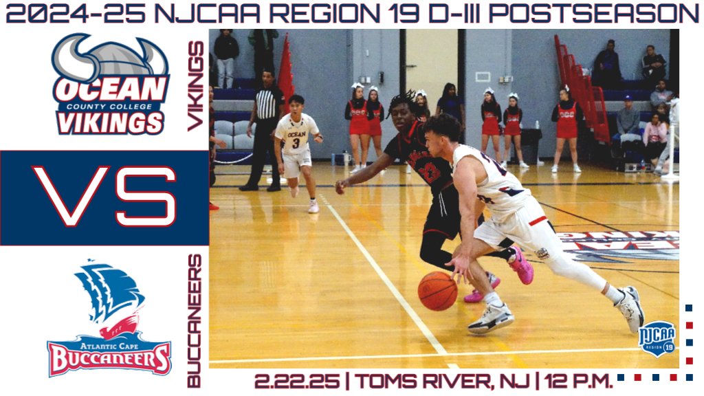 OceanVikings's tweet image. PLAYOFFS! #9 seeded @OCCVikingsHoops (16-8) faces #8 @bucs_athletics_ (14-13) in Toms River at 12 P.M. today in the 2025 @NJCAARegionXIX postseason! These teams split their season series, 1-1, and it's time to win or go home. Let's go Ocean!🏀
Live link: vimeo.com/event/4936913