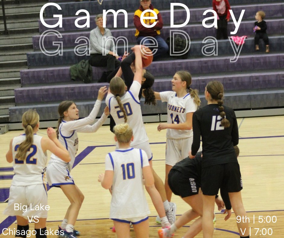 Game Day!! Double Header as we travel to play against Chisago Lakes Wildcats! Go Hornets! 
🗓 February 21st 2025 
📍Chisago Lakes  
⏰ 9th @ 7 
⏰ Varsity @ 5