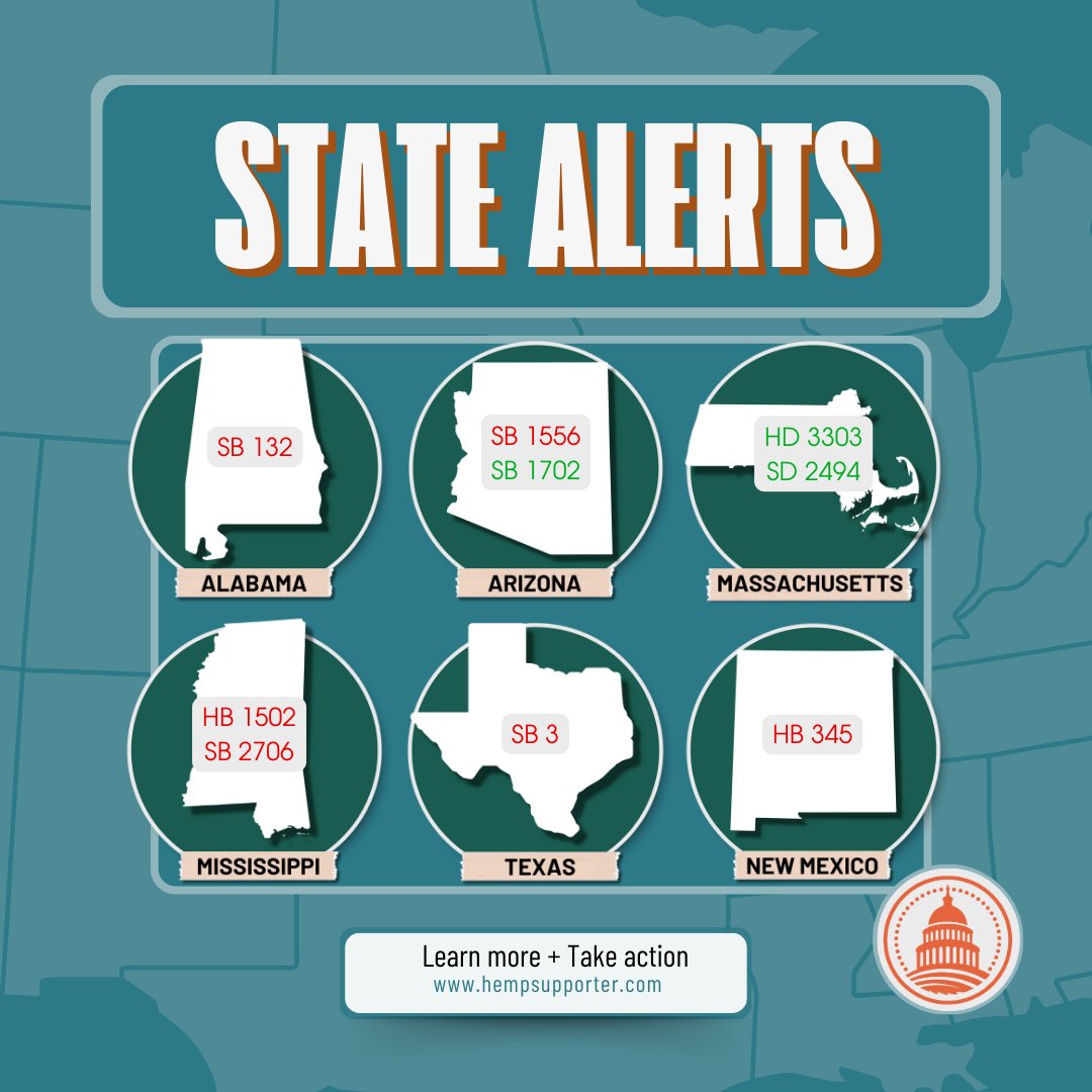 The hemp industry is under attack in multiple states, with new legislative proposals threatening the viability of direct-to-consumer (DTC) sales, overly restrictive milligram limits, and even the legal status of hemp products. Learn more and take action below!