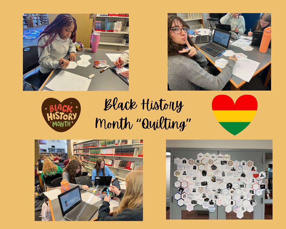 RSHS Library (@rshslibrary) on Twitter photo Thank you to Ms. Rea's U.S. History class for helping us finish our Black History Month Quilt! #RSDlibraries <a href="/RSHSPrincipal/">Dr. Emily McCown</a> Thank you to Ms. Rea's U.S. History class for helping us finish our Black History Month Quilt! #RSDlibraries <a href="/RSHSPrincipal/">Dr. Emily McCown</a>
