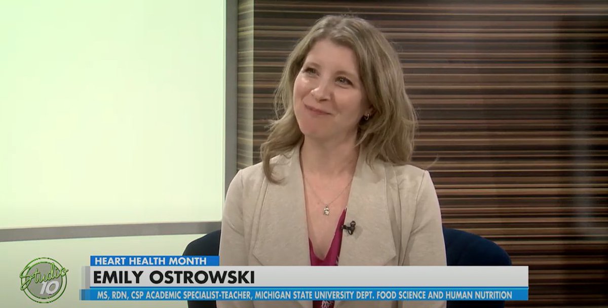 FSHN faculty member and dietitian -- Dr. Emily Ostrowski -- discusses simple ways to have a healthier, more balanced diet with WILX Studio 10. 

Watch the full video HERE: loom.ly/QW0Gnu8

#MSUFSHN  #MSU #FSHN #MichiganStateUniversity #hearthealth #balanceddiet