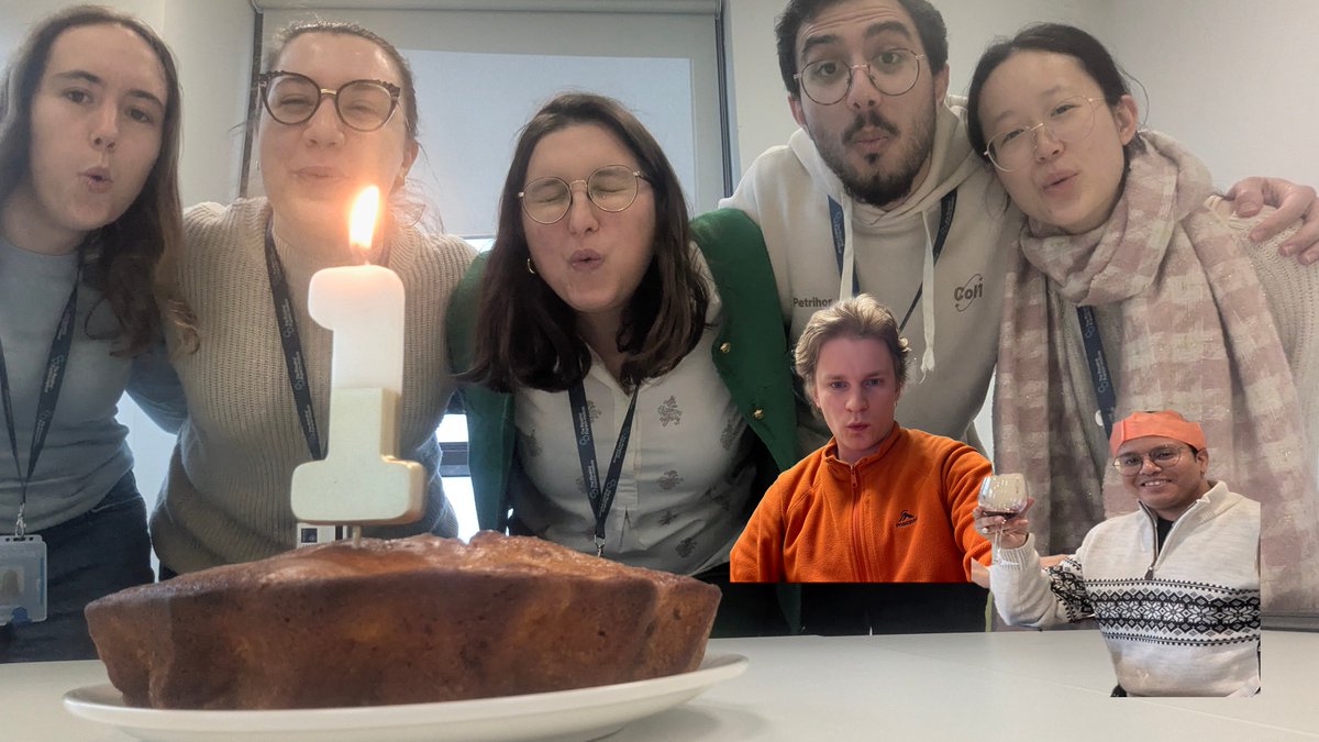 Happy 1 year of the #PomboGarciaLab ! 
Many Thanks to Rebeca🇬🇧, Kostantina 🇦🇱, Ed 🇬🇧, Dimitrios🇬🇷, Xuemeng🇨🇳 &amp; Soumo🇮🇳 for making it so much fun!  
🥂 #NewPi