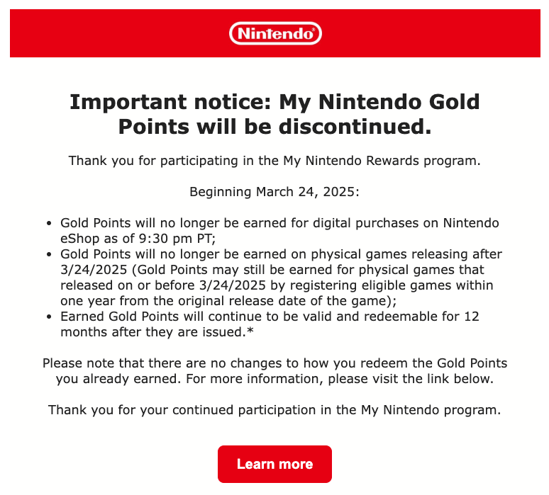 ImDuke11's tweet image. I'm gonna be honest. The Nintendo Gold Points were garbage anyways.