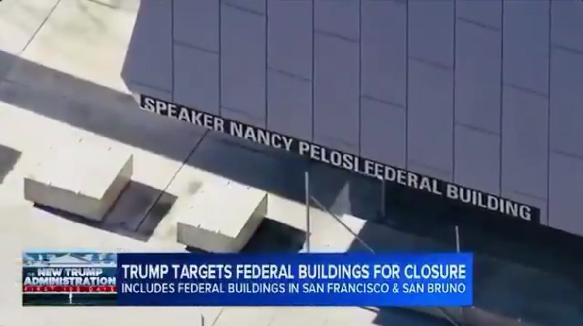 DerrickEvans4WV's tweet photo. 🚨BREAKING: Trump is planning to sell the Nancy Pelosi Federal Building in San Francisco.

Trump claims we will save money from not having to maintain the building.

California Democrats claim this is all about vengeance.

Either way, I can’t stop laughing 😂🤣 https://t.co/ttZElsmtXi