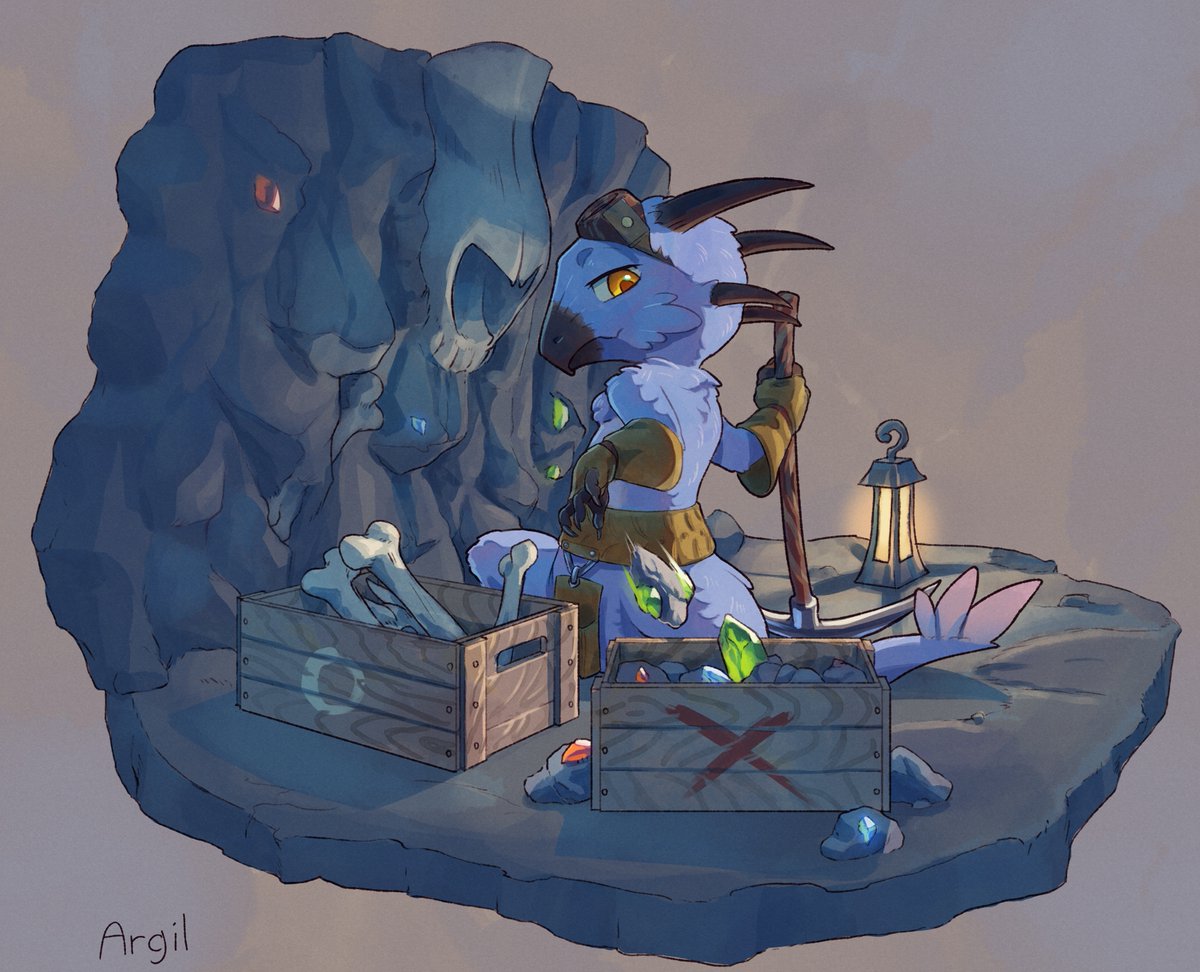 ClayArgil's tweet image. Kobold digging for bones