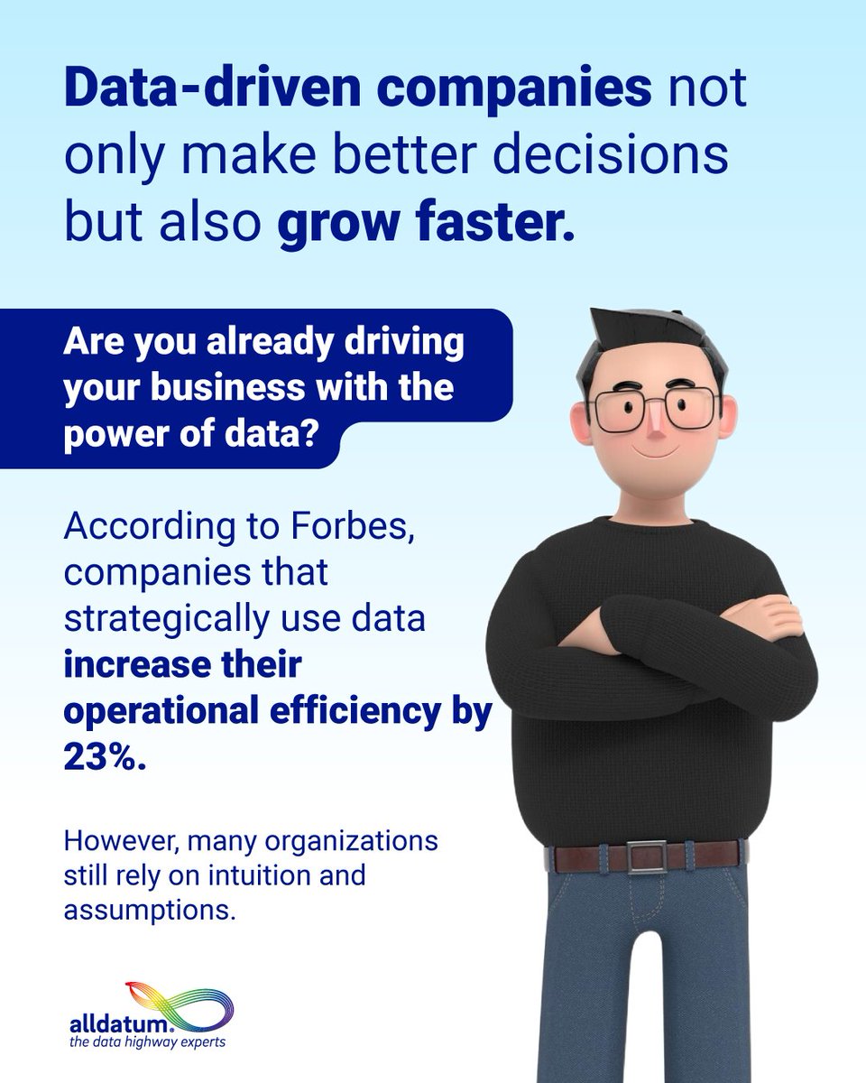 Alldatum_'s tweet image. A #DataConsultancy helps you understand your current situation, identify opportunities, and optimize operations to stay truly competitive.

Making #DataDriven decisions is not an option; it&apos;s a necessity in today&apos;s business world.

#AlldatumBusiness #TheDataHigwayExpert