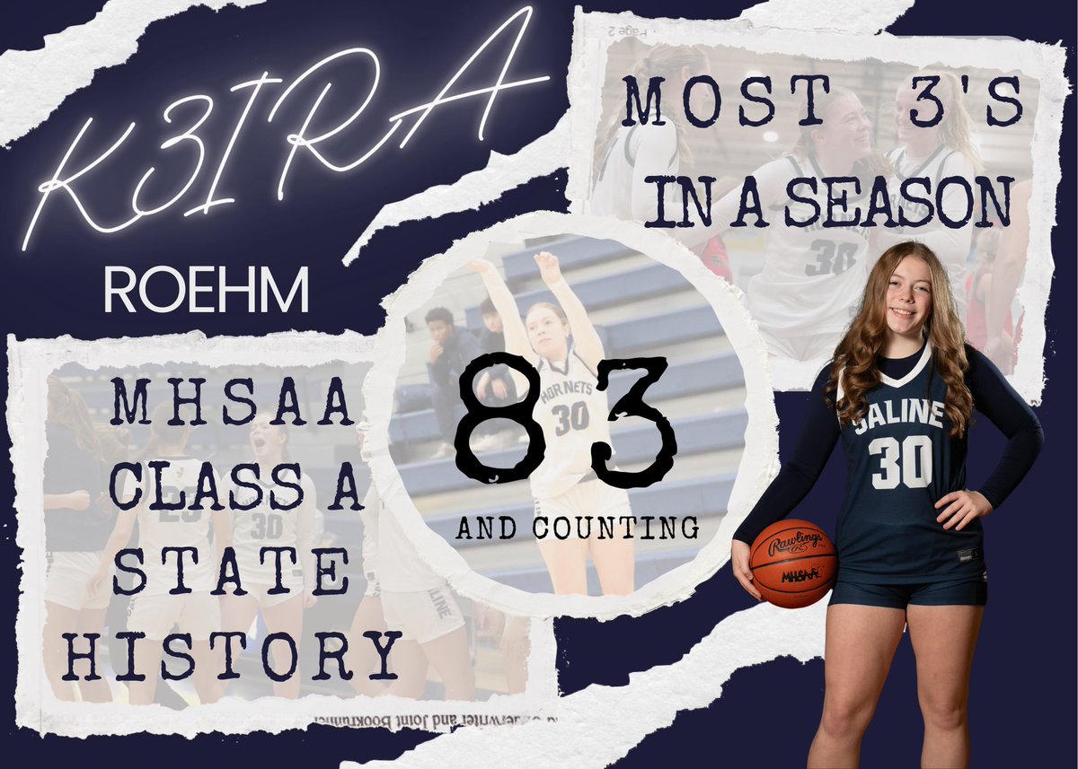 Saline Girls Bball (@salinehoops) on Twitter photo With 6 3’s vs Howell <a href="/KeiraRoehm/">Keira Roehm</a>’s 83 3’s through 19 games sets the MHSAA record for 3’s in a season in Class A/Division 1 STATE history!!
Time to stop saying she’s one of the best shooters in the state and start say long she’s one of the best shooters in state history. With 6 3’s vs Howell <a href="/KeiraRoehm/">Keira Roehm</a>’s 83 3’s through 19 games sets the MHSAA record for 3’s in a season in Class A/Division 1 STATE history!!
Time to stop saying she’s one of the best shooters in the state and start say long she’s one of the best shooters in state history.
