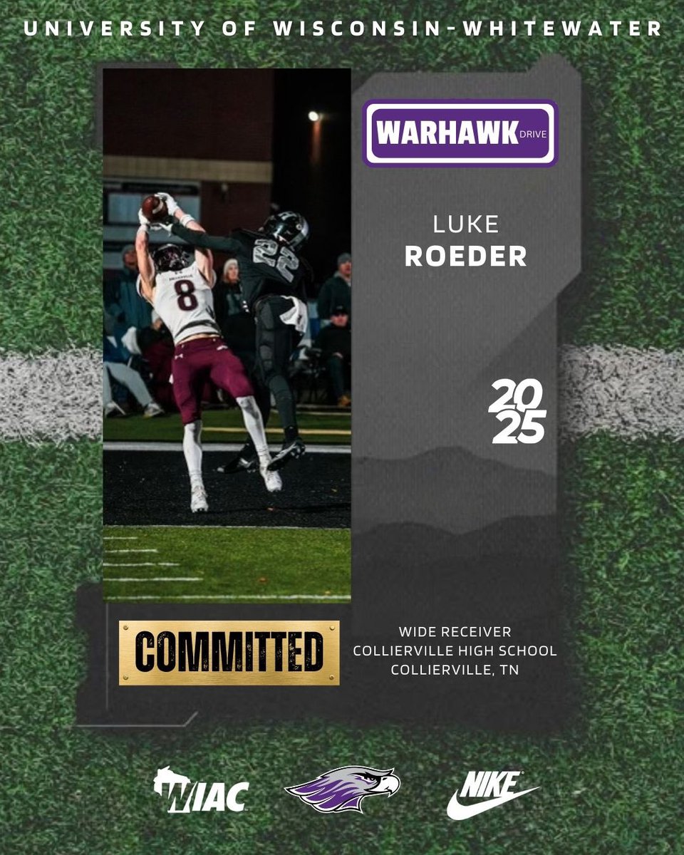 LukeRoeder2025's tweet image. I’m excited to announce my commitment to the University of Wisconsin-Whitewater!! I want to thank God, my family, coaches and teammates for helping me reach this point in my athletic career.
@CoachJoeRocconi @CoachLoganJohns @CoachJW_1617 @CHSDragonFB @WarhawkFootball