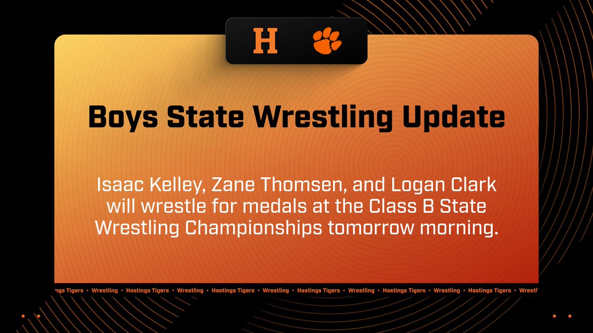 Boys State Wrestling Update

Isaac Kelley, Zane Thomsen, and Logan Clark will wrestle for medals at the Class B State Wrestling Championships tomorrow morning.

#every1aTIGER