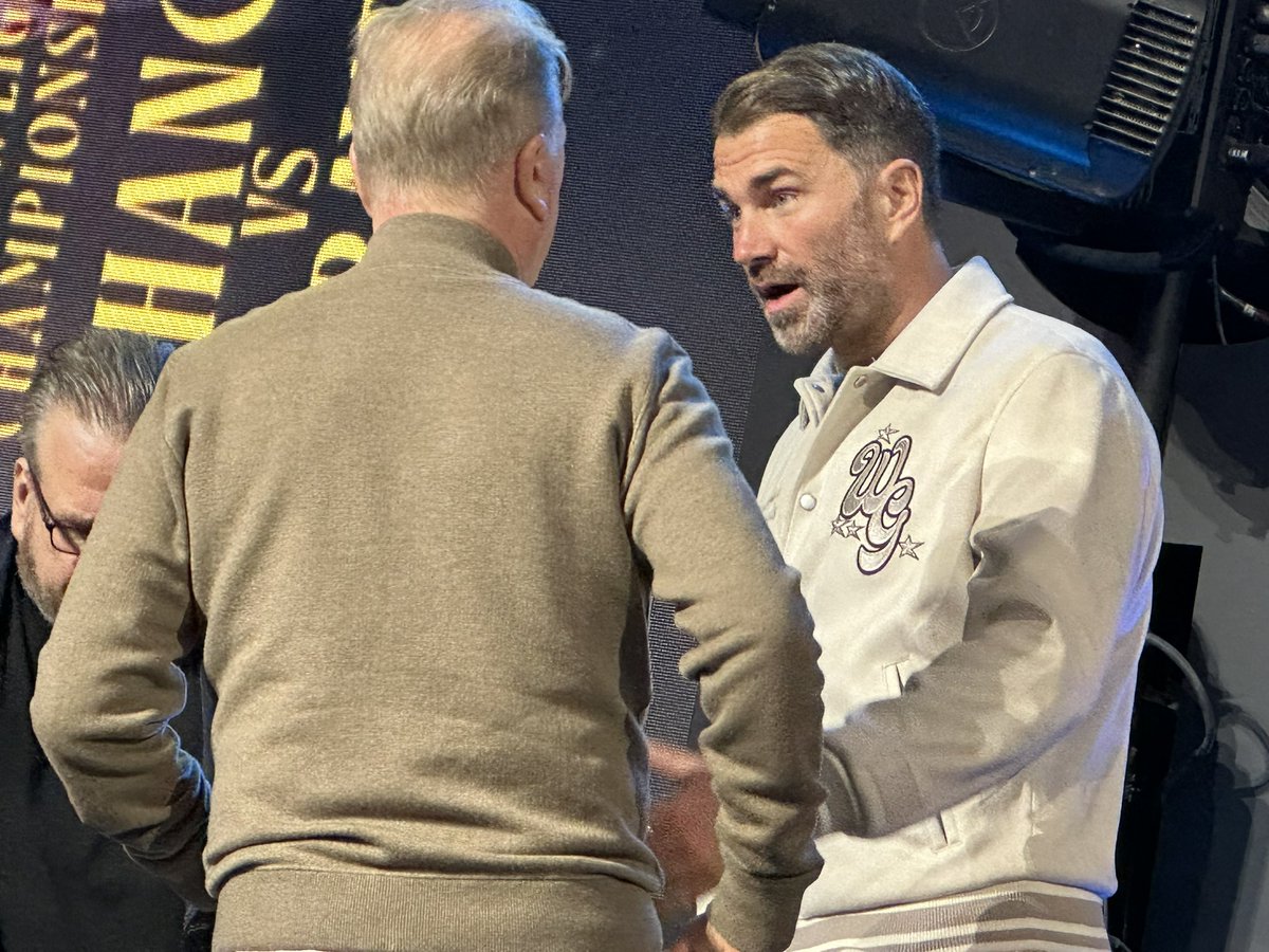 JohnWardTulloch's tweet photo. Hanging with Eddie Hearn well kinda…and proud to be in @joeboxerparker  corner for the big dust up in the desert when he takes on Congolese behemoth Martin Bakole in Riyadh, Saudi Arabia. https://t.co/C6fR53b2gK