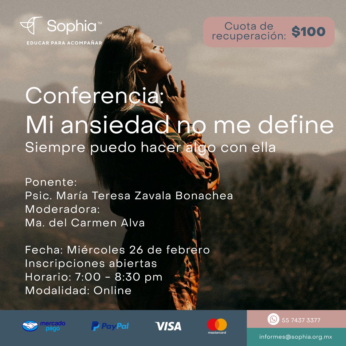 La ansiedad puede sentirse como una tormenta incontrolable, pero hay formas de manejarla. Conferencia "Mi Ansiedad no me define. Siempre puedo hacer algo con ella", descubre qué es realmente la ansiedad y cómo diferenciarla de otras emociones.
🔗 sophia.org.mx/curso/mi-ansie…