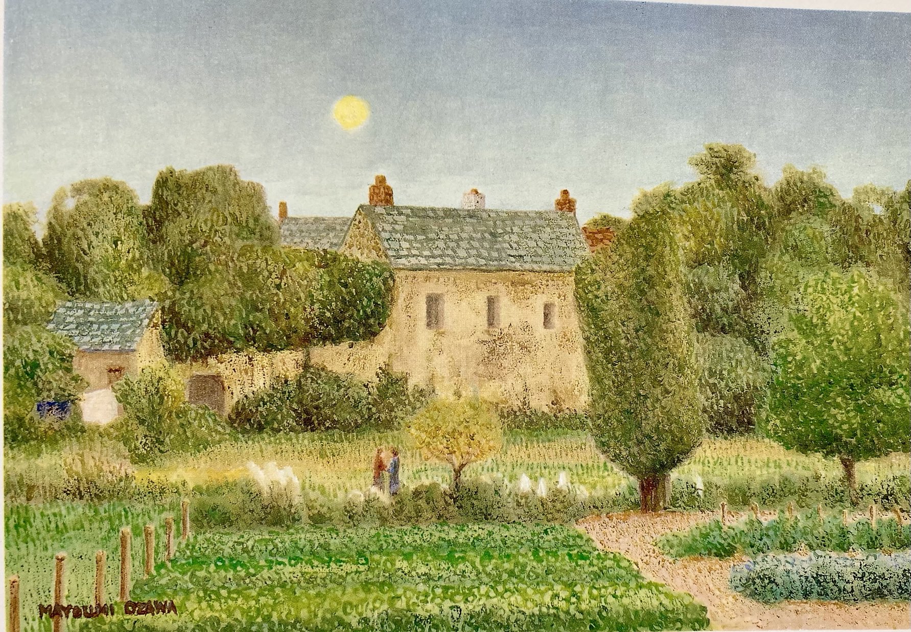 油絵 フランスの古民家 油絵 フランスの街並み ヴィンテージ