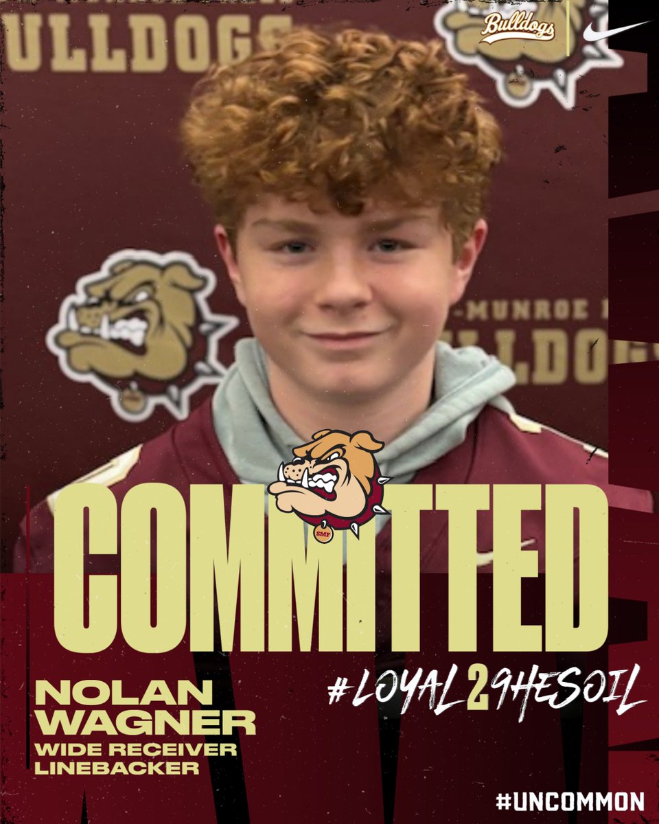 Class of 2029 WR/LB Nolan Wagner is SIGNED &amp; COMMITTED to the Bulldog Football FAMILY! Excited to watch you develop and grow for your hometown school! GO BULLDOGS! #UNcommon #Loyal2TheSoil