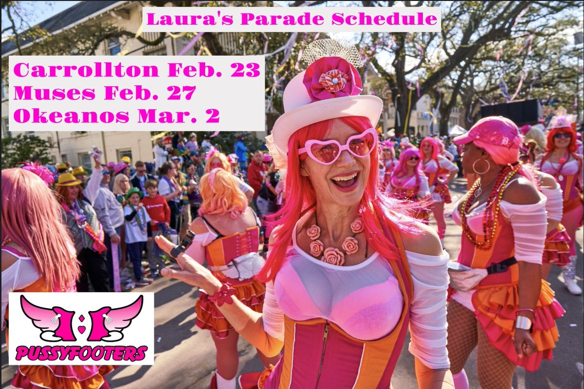Come see me dancing with the #Pussyfooters in #KreweofCarrollton #KreweOfMuses and #KreweOfOkeanos! #CarrolltonParade #MusesParade #OkeanosParade #MardiGras <a href="/BlushBall/">New Orleans Pussyfooters</a> #neworleanslife #neworleansparade #paradedancer #carnivaltime #NewOrleans #mardigrasparade <a href="/KreweCarrollton/">Krewe of Carrollton</a>