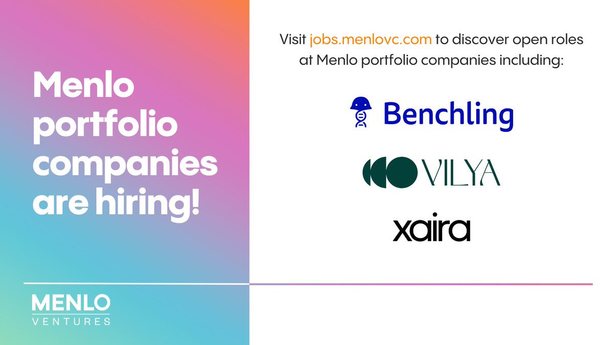 Y2Kandace's tweet image. ✨#NowHiring ✨
Ready to shape the future of biotech? 👩🏾🔬 Check out these startups that are leverage AI to unlock the future of medicine: @benchling , @Xaira_Thera, and Vilya . They are looking to add brilliant minds to their teams. Find out more at mnlo.vc/Careers