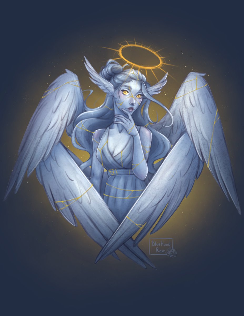 Decided to draw an angelic statue for practice. 💛

#DigitalArtist #fantasy
