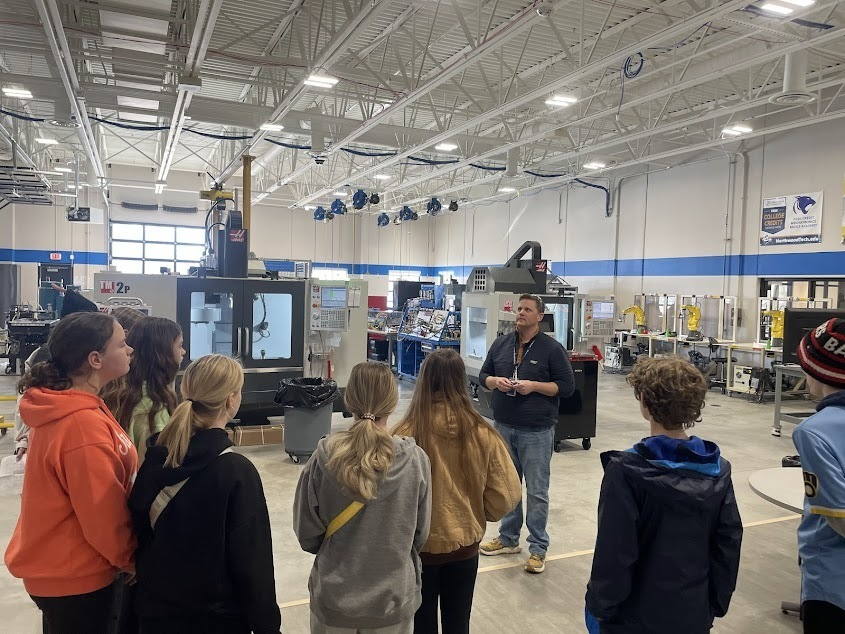 The high school was happy to welcome our 8th graders for course introductions and tours today. The experience and information provided should prove to be  helpful as they select and register for next year's courses. Even school psychologist Mr. Becker got involved in the action.
