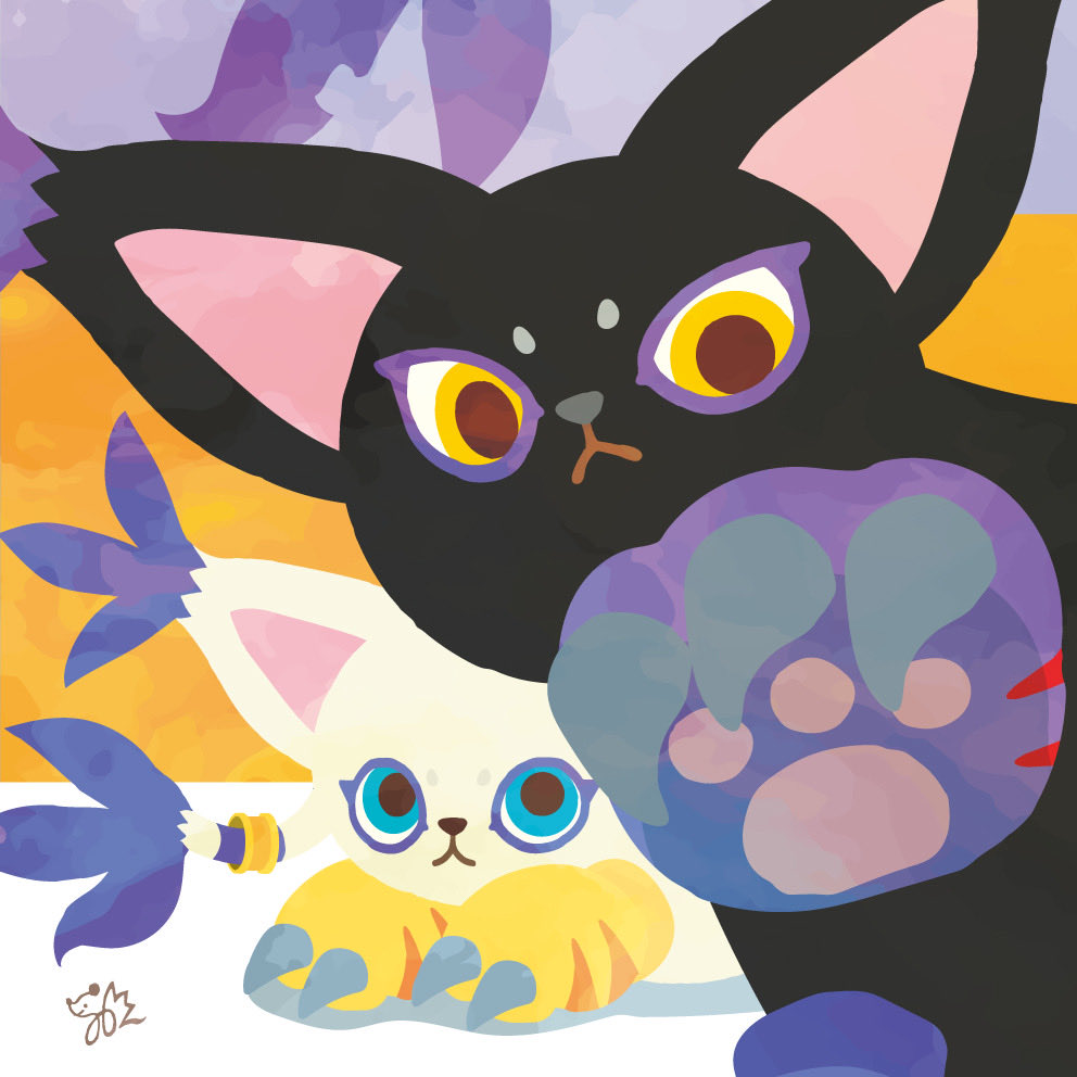 yamuretsu's tweet photo. 猫の日にゃので🐈‍⬛🐈 https://t.co/a5ubMIsEQo