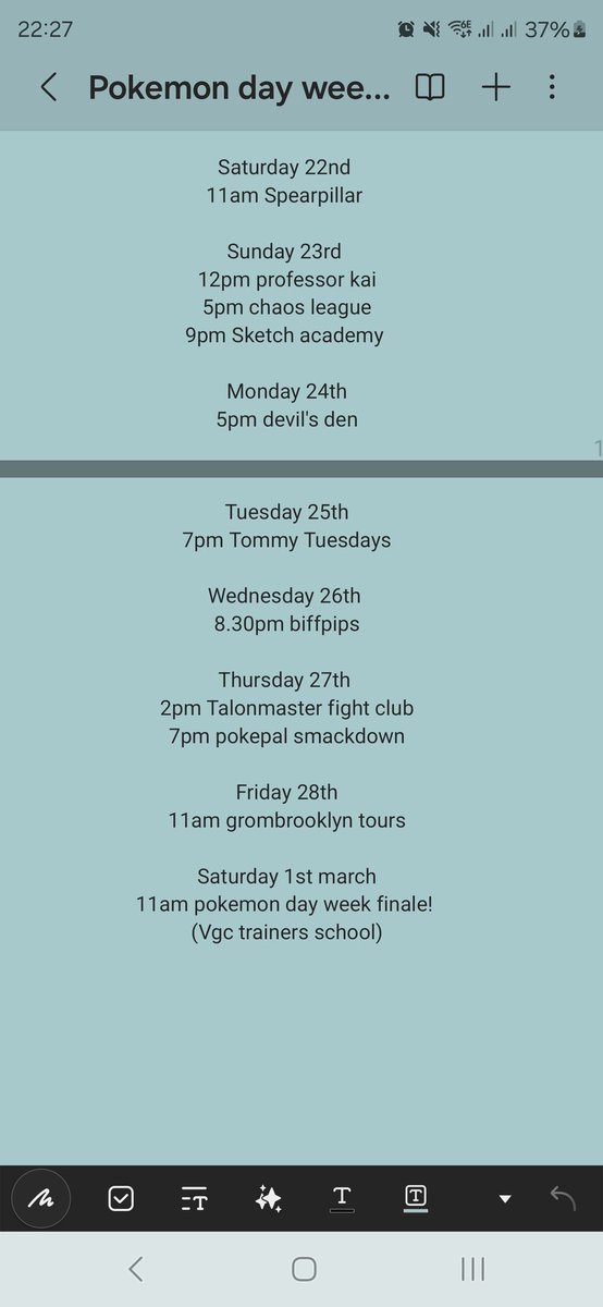 VGC Trainers! a total of 88 spaces have now been earnt for our pokemon day week finale event! You have all these events remaining to hit top 8 and earn you place to win! 👀🤑

A reminder; you will NOT be added automatically, you need to register below!

play.limitlesstcg.com/tournament/679…