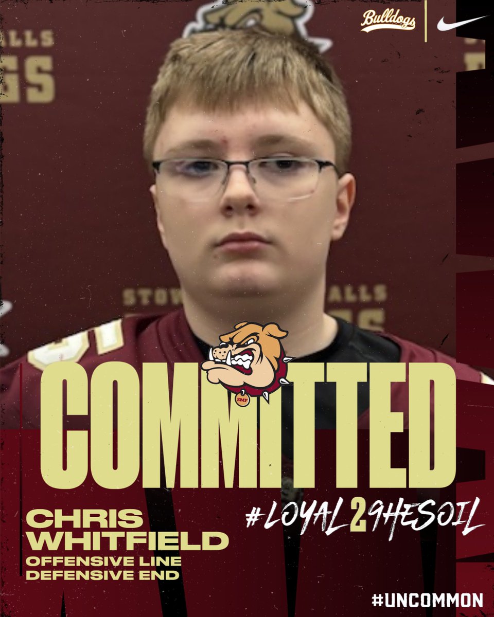 Class of 2029 OL/DL Chris Whitfield is SIGNED &amp; COMMITTED to the Bulldog Football FAMILY! Excited to watch you develop and grow for your hometown school! GO BULLDOGS! #UNcommon #Loyal2TheSoil