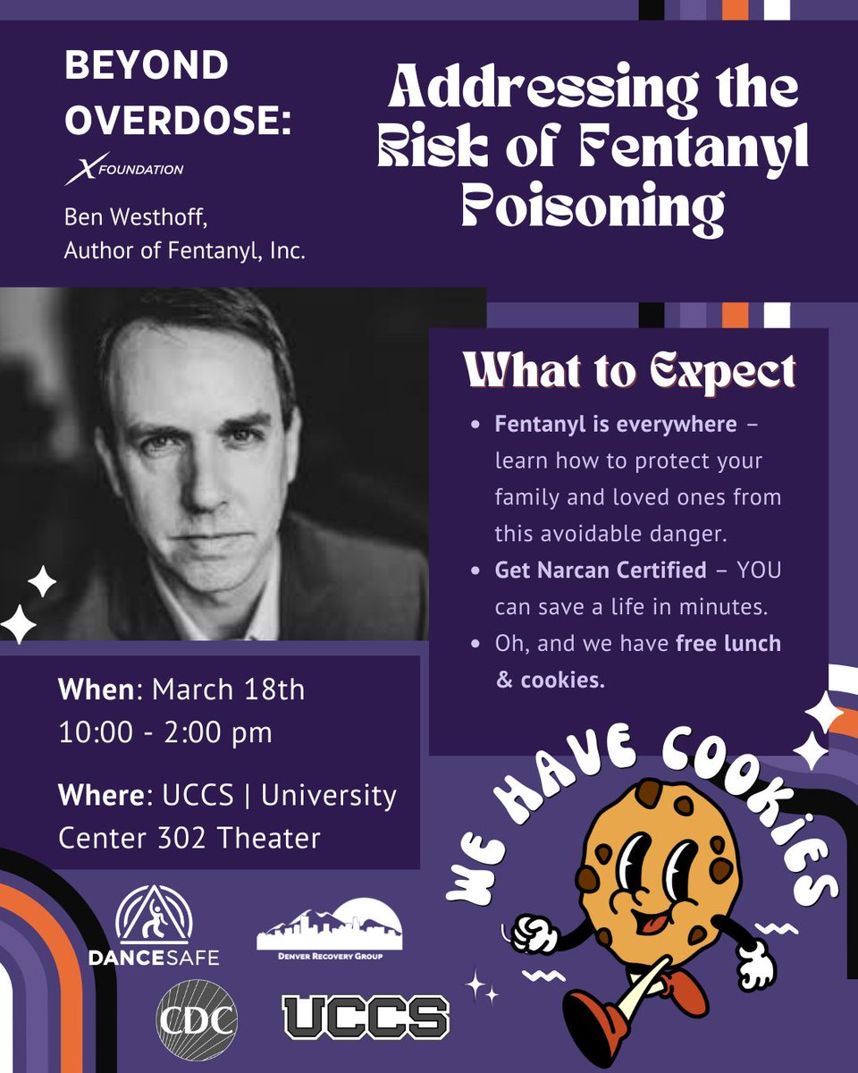 XFoundation12's tweet image. Fentanyl poisoning is everywhere, but you can protect your loved ones and our community from it. Join XFoundation,  Ben Westhoff, @uccs, @dancesafe_, @cdcgov, @denverrecoverygroup, and more at our panel discussion. Registration link in bio. #endfentanylpoisoning #expertpanel