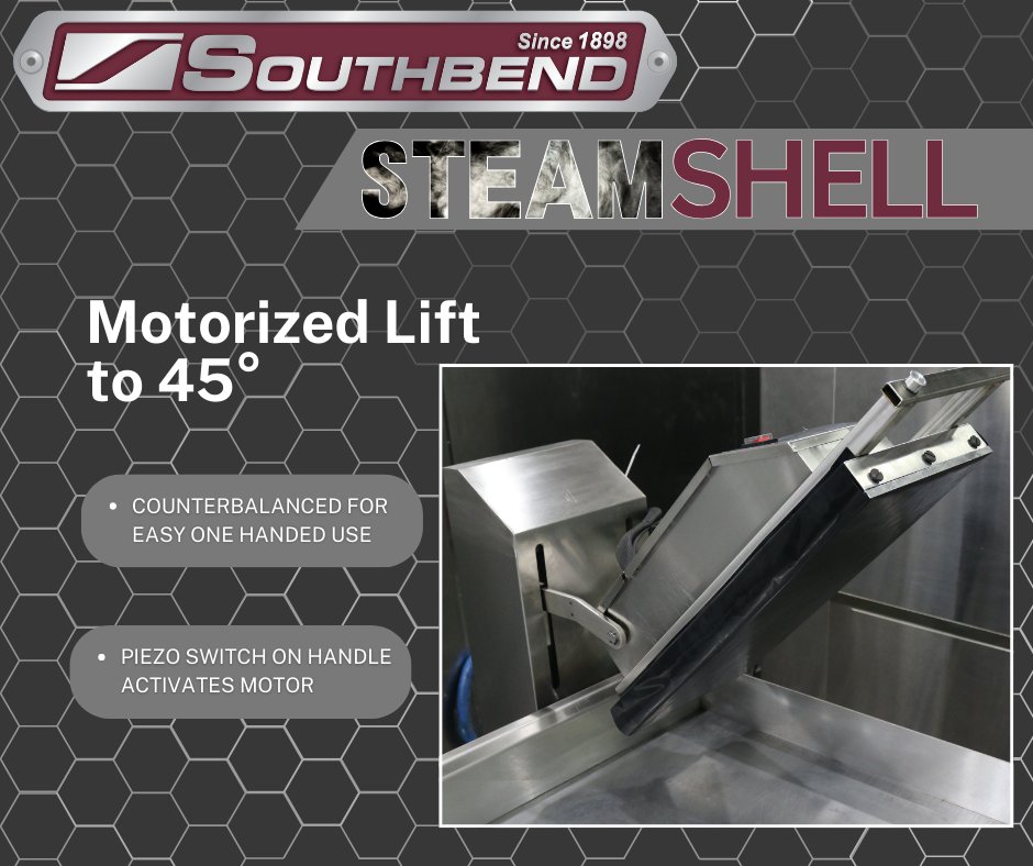 Debuting at NAFEM: the Southbend Steam Shell! With a motorized lift for easy one-handed operation, it’s the perfect blend of power &amp; convenience for any kitchen. See it in action next week! #NAFEM2025 #InnocationAlley #ThisIsMiddleby