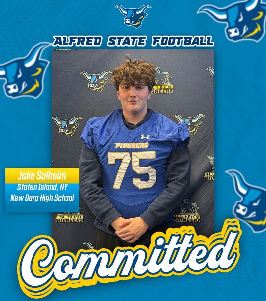 jake solheim (@j75solheim) on Twitter photo Officially committed to <a href="/ALFREDSTATEFB/">ALFRED STATE FOOTBALL</a>. <a href="/CoachLinnAState/">Scott Linn</a> <a href="/CoachOwenAlbers/">Owen Albers</a> <a href="/NewDorpFB/">New Dorp Football</a> #AGTG Officially committed to <a href="/ALFREDSTATEFB/">ALFRED STATE FOOTBALL</a>. <a href="/CoachLinnAState/">Scott Linn</a> <a href="/CoachOwenAlbers/">Owen Albers</a> <a href="/NewDorpFB/">New Dorp Football</a> #AGTG