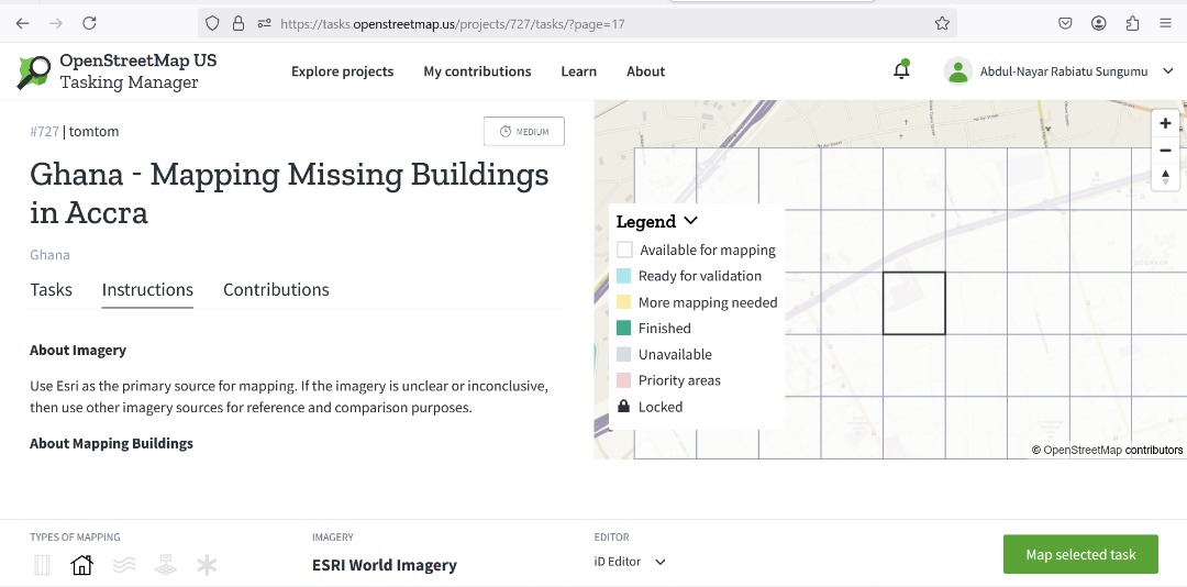 _Hijab_Girl1's tweet image. Day 21 of 28 days Mapping Challenge 
Jumped on the Ghana -Mapping Missing Roads in Accra task
@OSMGhana 
#28DaysMapping Challenge #OSM #MapWithLove #MapChallenge #28for28 #OSMGhana