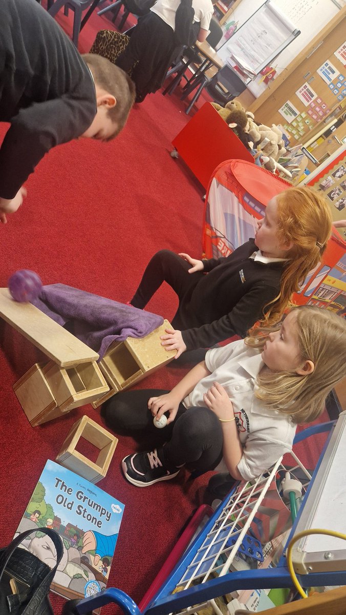 NetherburnPs's tweet image. Some learners in p1/2 engaged in a science provocation today during our play masterclass. They experimented with rolling various types of balls down ramps and exploring which went further and what other factors might increase the distance they rolled. @SLC_RAiSE