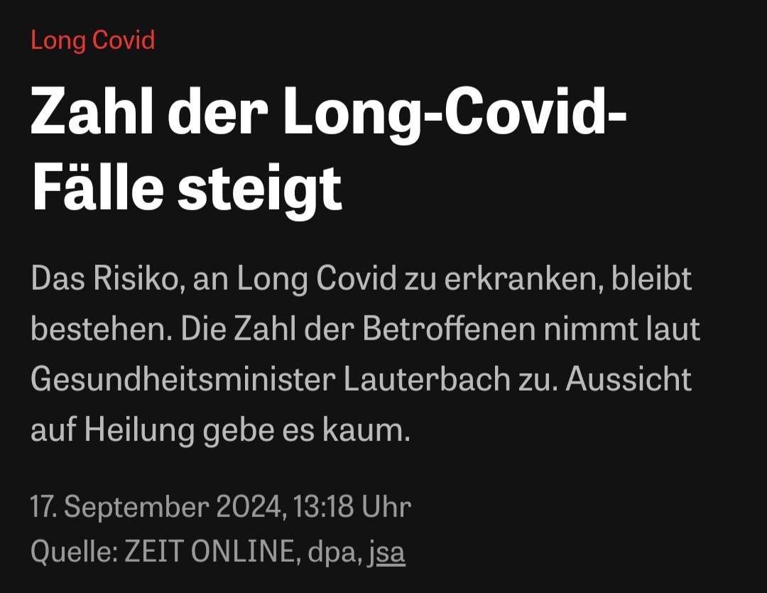 Nicensteiner's tweet photo. Nun frage ich mich, liebe Menschen der @dpa: Warum werden die Zahlen aus der Studie nicht genannt? 11-14% sind ein völlig anderes Risiko als 1-2%. 
Die Long COVID Fälle steigen weiter und Menschen benötigen korrekte Zahlen, um ihr Risiko einschätzen zu können. Oder nicht?

/End https://t.co/WmyN0HfpyC