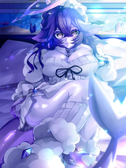 #MegalodonArt Cute Mega is waiting for you in bed!