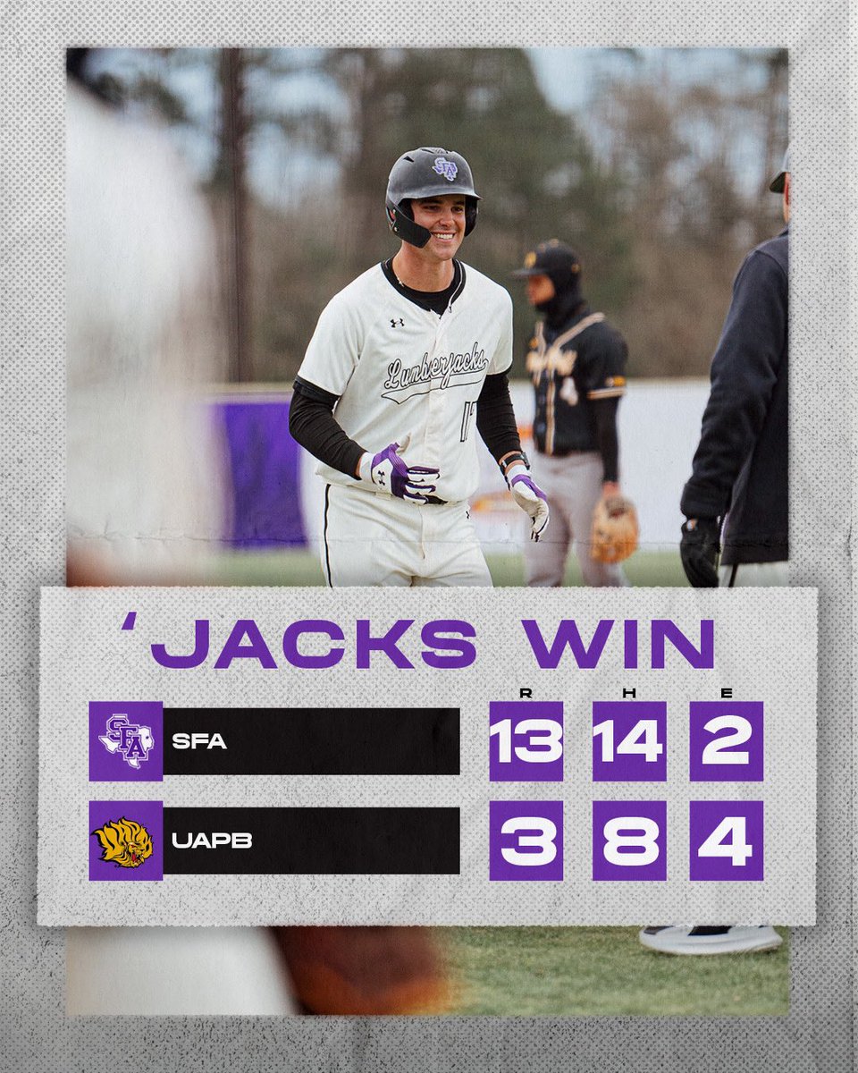 RAISE THE AXE! 🪓

Behind Cody Templeton’s 9 strikeouts and Julian Swift’s 3 RBI’s, the ‘Jacks earn their first win on the year!

#AxeEm