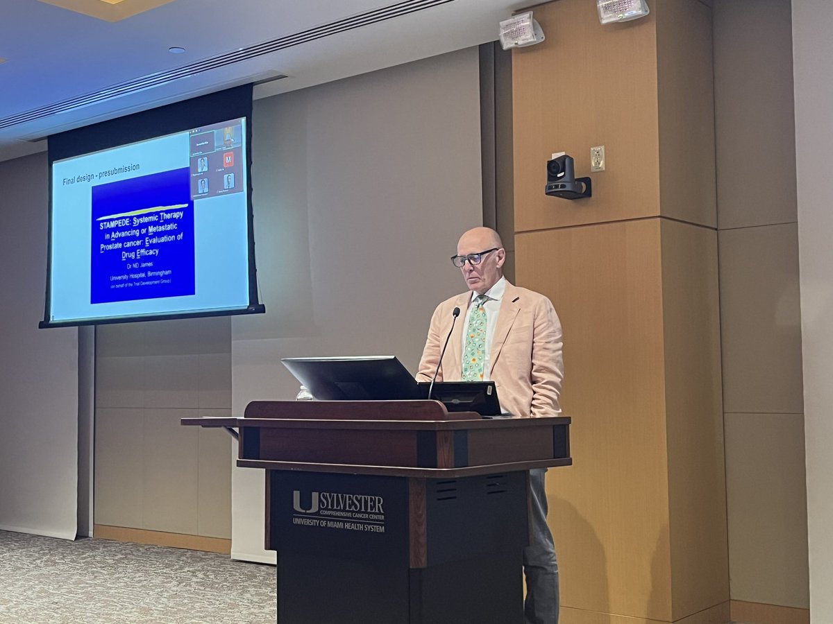 BrandonMahal's tweet image. Thank you @Prof_Nick_James for visiting us for Grand Rounds @SylvesterCancer! We are all very inspired!
