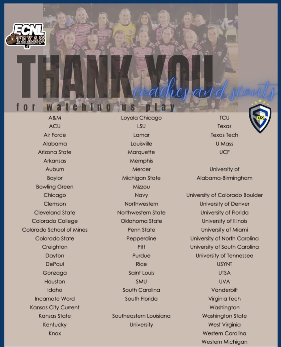Blake Gilkey 2028! (@blakegilkey) on Twitter photo Thanks to all the college coaches that came and watched our team this weekend. Appreciate seeing you! <a href="/ImYouthSoccer/">ECNL/GA/Recruiting/College Soccer</a> <a href="/ImCollegeSoccer/">College Soccer Truth ™</a> <a href="/PrepSoccerTX/">Prep Soccer Texas</a> <a href="/stingatx_2009/">Sting Austin ECNL 2009</a> Thanks to all the college coaches that came and watched our team this weekend. Appreciate seeing you! <a href="/ImYouthSoccer/">ECNL/GA/Recruiting/College Soccer</a> <a href="/ImCollegeSoccer/">College Soccer Truth ™</a> <a href="/PrepSoccerTX/">Prep Soccer Texas</a> <a href="/stingatx_2009/">Sting Austin ECNL 2009</a>