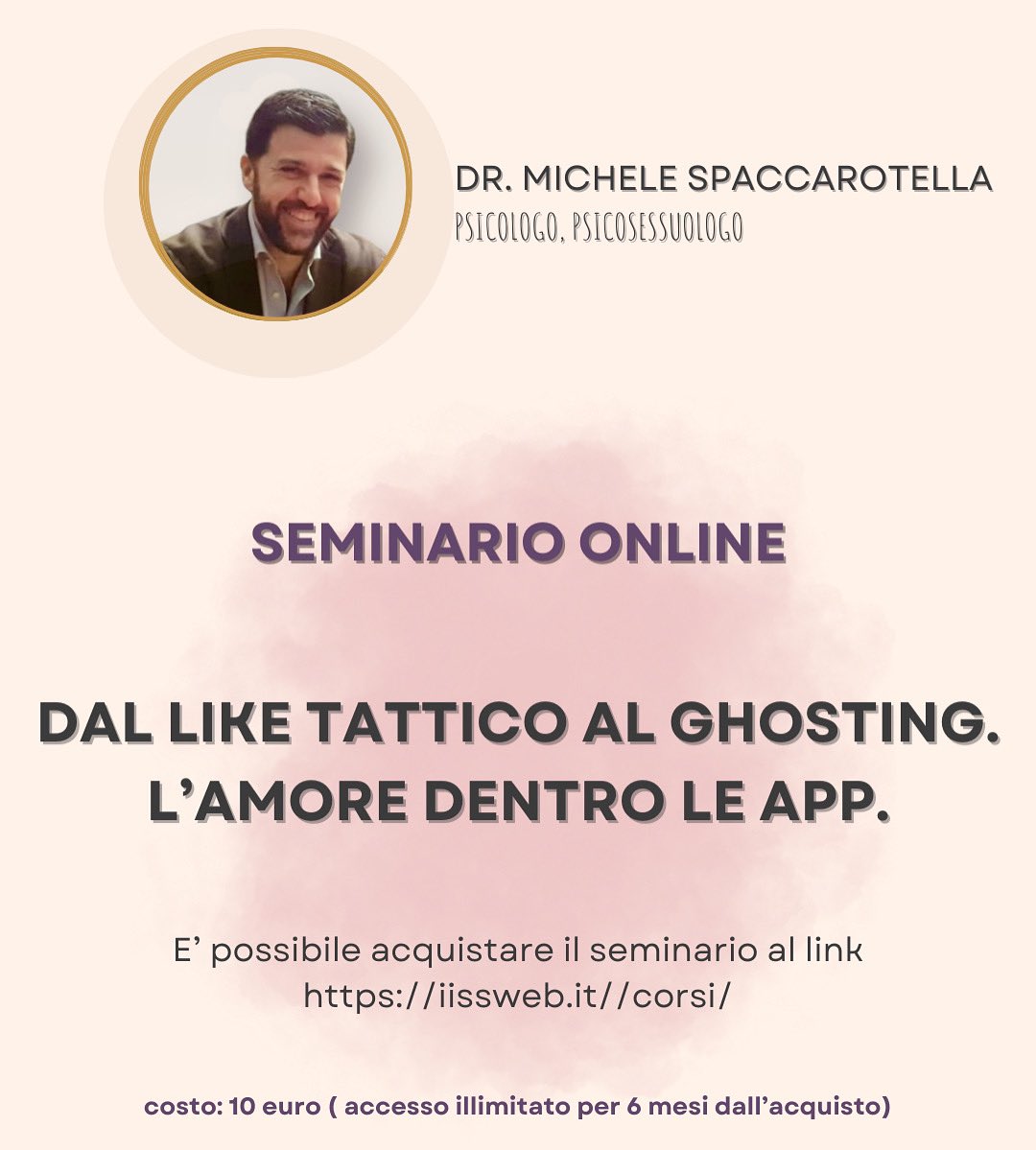 Ci si conosce sui social, si parla in chat, ci si innamora online, si scambiano foto in DM, ci si lascia tramite messaggio.
Il tutto senza essersi mai incontrati.
Ne parla il Dott. Spaccarotella, autore del libro “Il Piacere Digitale” (Giunti)

iissweb.it/corsi/dal-like…