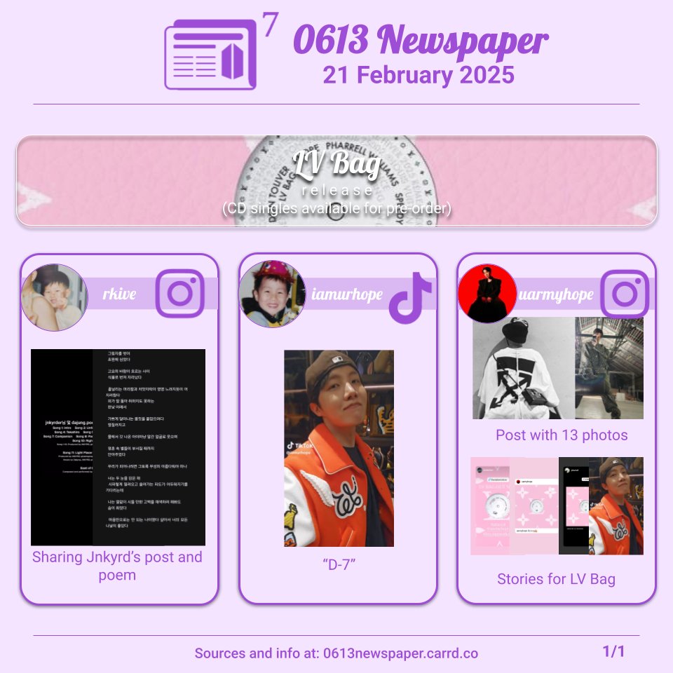0613newspaper's tweet photo. BTS News - 250221 https://t.co/Sd5NHqUIFy