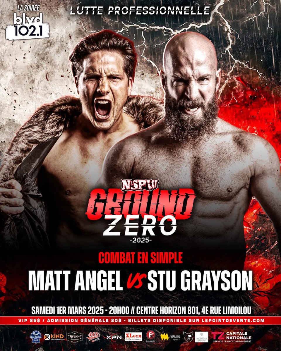 ‼️ ANNONCE DE MATCH ‼️

Matt Angel affronte Stu Grayson dans un duel explosif! Après la brutalité du Gauntlet Match, Angel veut sa revanche, mais Grayson n’a aucun remords et compte bien l’écraser à nouveau! 

🎟️ lepointdevente.com/billets/nsp250…
📺 En direct sur  <a href="/indiewrestling/">IWTV</a> Lennon