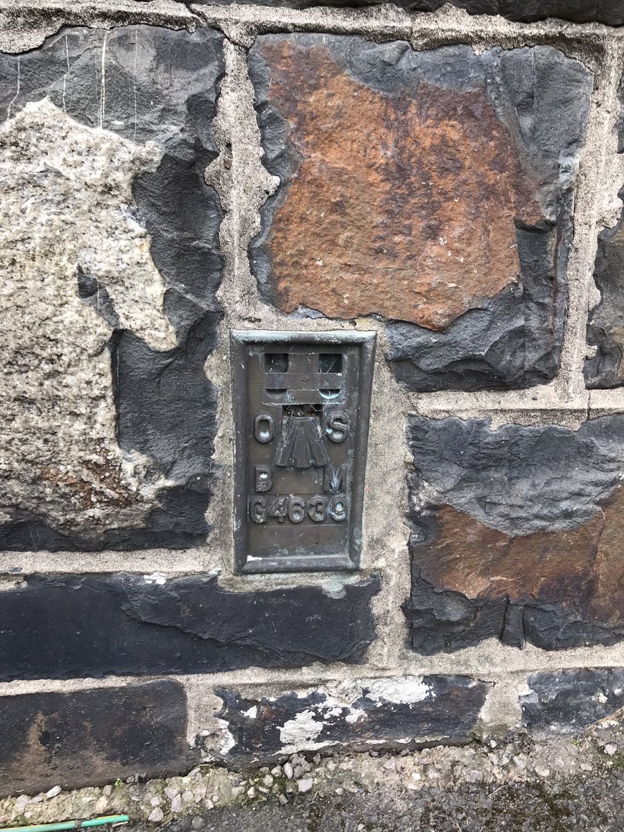 OS Flush Bracket on The Puffing Billy (old railway station) Torrington.